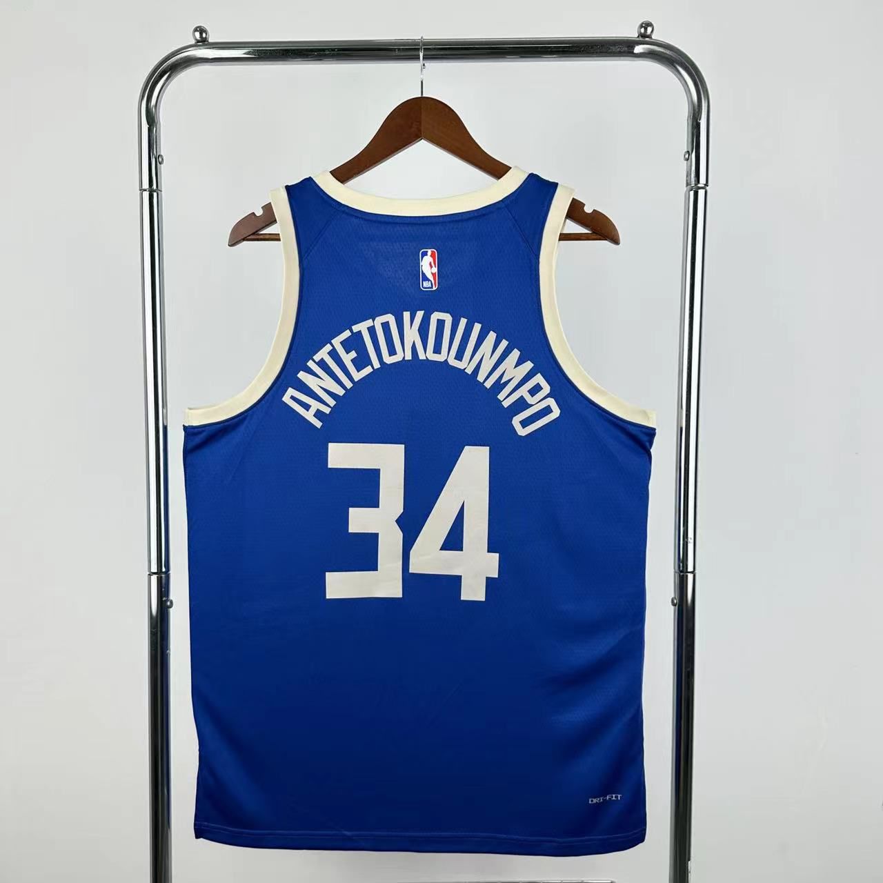 Men Milwaukee Bucks 34 Antetokounmpo Blue Nike City Edition Season 2025 NBA Jersey